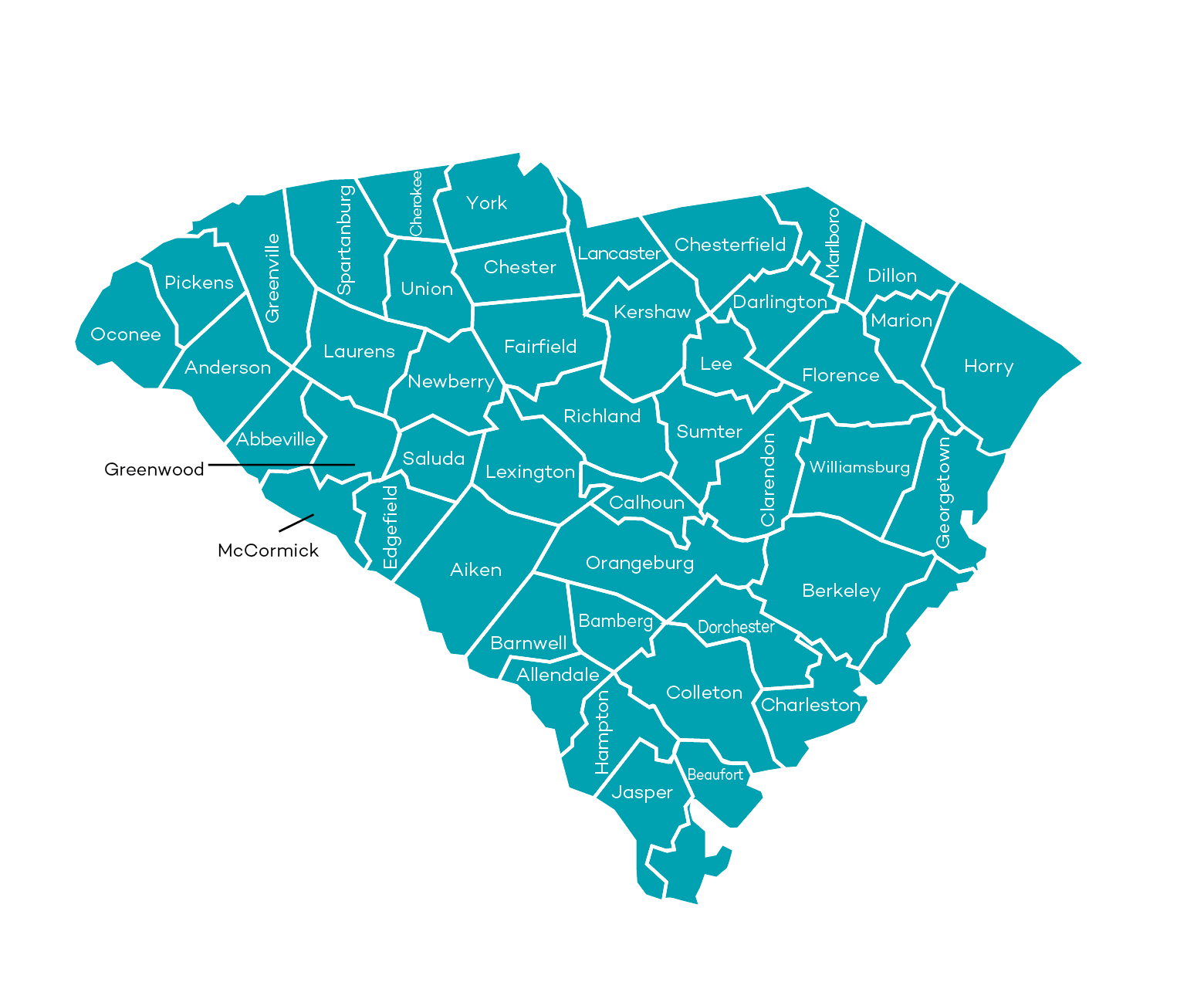 2021 SC Molina Dual Options mapa del área de servicio